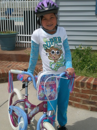 Kasen with her bike